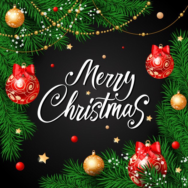 Merry Christmas and baubles